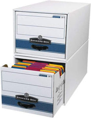 Made in USA - 1 Compartment, 12" Wide x 24" Deep, File Storage Boxes - Corrugated Cardboard, White - Best Tool & Supply