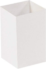 Made in USA - 4" Wide x 4" Long x 6" High Rectangle Chipboard Box - 1 Wall, White - Best Tool & Supply