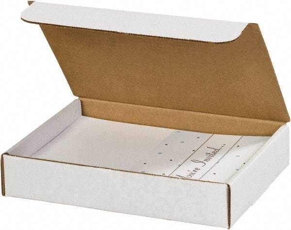 Made in USA - 6-1/2" Wide x 9" Long x 1-3/4" High Rectangle Crush Proof Mailers - 1 Wall, White - Best Tool & Supply