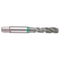 3/4-16 2B 4-Flute Cobalt Green Ring Semi-Bottoming 40 degree Spiral Flute Tap-TiCN - Best Tool & Supply