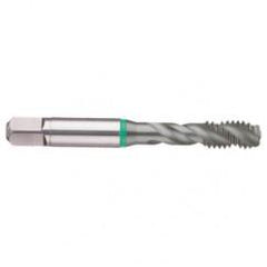 4-48 2B 3-Flute Cobalt Green Ring Semi-Bottoming 40 degree Spiral Flute Tap-TiCN - Best Tool & Supply