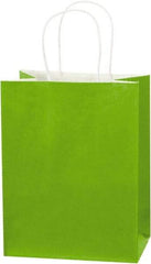 Made in USA - Kraft Grocery Bag - 8 x 4-1/2 x 10-1/4, Citrus Green - Best Tool & Supply