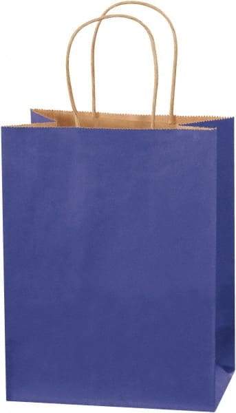 Made in USA - Kraft Grocery Bag - 8 x 4-1/2 x 10-1/4, Blue - Best Tool & Supply