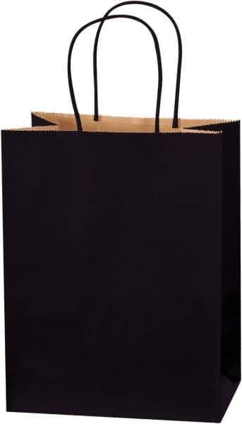 Made in USA - Kraft Grocery Bag - 8 x 4-1/2 x 10-1/4, Black - Best Tool & Supply