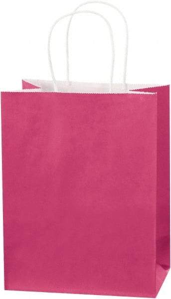 Made in USA - Kraft Grocery Bag - 8 x 4-1/2 x 10-1/4, Cerise - Best Tool & Supply