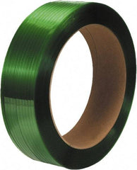 Made in USA - 2,900' Long x 1/2" Wide, Coil Case Polyester Hand Strapping - 775 Lb Capacity, 0.025" Thick - Best Tool & Supply