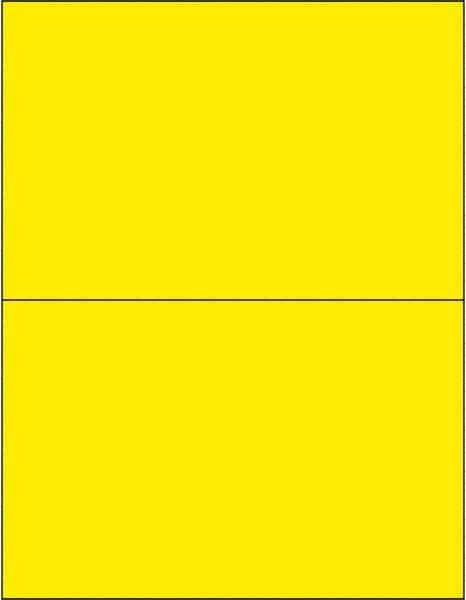 Made in USA - 8-1/2" Long, Fluorescent Yellow Paper Laser Label - For Laser Printers - Best Tool & Supply