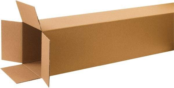 Made in USA - 12" Wide x 12" Long x 60" High Rectangle Corrugated Shipping Box - 1 Wall, Kraft (Color), 65 Lb Capacity - Best Tool & Supply