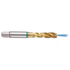 3/4-10 2B 4-Flute Cobalt Green Ring Semi-Bottoming 40 degree Spiral Flute Tap-TiN - Best Tool & Supply