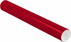 Made in USA - 3" Diam x 24" Long Round Colored Mailing Tubes - 1 Wall, Red - Best Tool & Supply