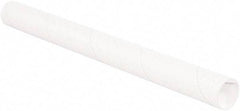 Made in USA - 2" Diam x 9" Long Round White Mailing Tubes - 1 Wall, White - Best Tool & Supply