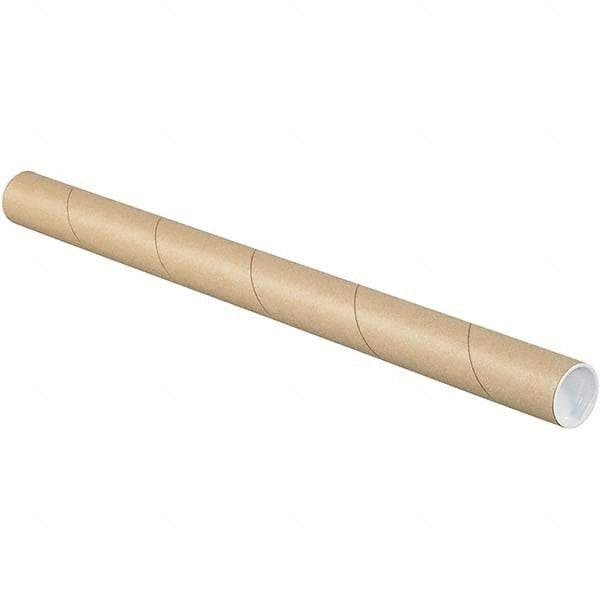 Made in USA - 1-1/2" Diam x 20" Long Round Kraft Mailing Tubes - 1 Wall, Kraft (Color) - Best Tool & Supply