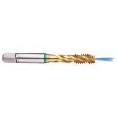 3/4-16 2B 4-Flute Cobalt Green Ring Semi-Bottoming 40 degree Spiral Flute Tap-TiN - Best Tool & Supply