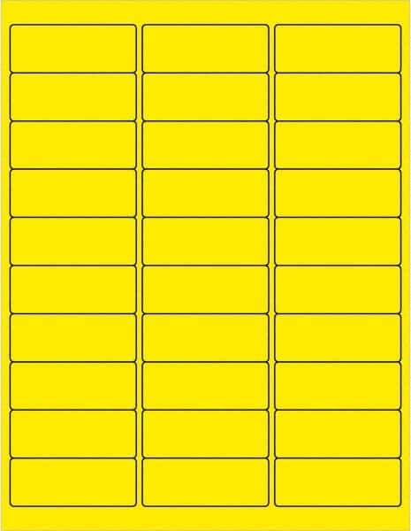 Tape Logic - 2-5/8" Long, Fluorescent Yellow Paper Laser Label - For Laser Printers - Best Tool & Supply