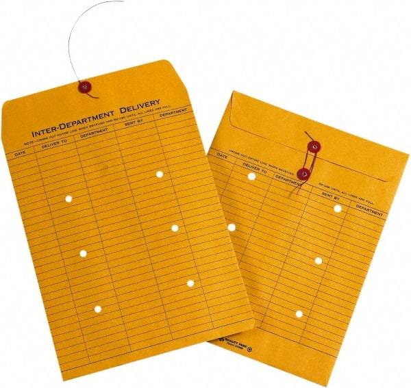 Made in USA - 13" Long x 10" Wide Draw String Inter-Department Envelope - Kraft - Best Tool & Supply