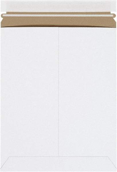 Made in USA - 12-1/4" Long x 9-3/4" Wide Peel-Off Self-Seal Flat Mailer - White - Best Tool & Supply