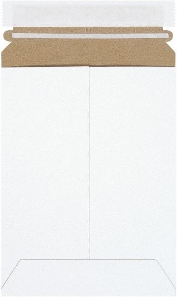 Made in USA - 8" Long x 6" Wide Peel-Off Self-Seal Flat Mailer - White - Best Tool & Supply