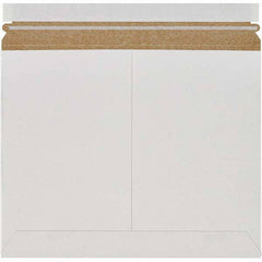 Made in USA - 9-3/4" Long x 12-1/4" Wide Peel-Off Self-Seal Flat Mailer - White - Best Tool & Supply