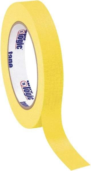 Tape Logic - 3/4" Wide x 60 Yd Long Yellow Crepe Paper Masking Tape - 4.9 mil Thick - Best Tool & Supply