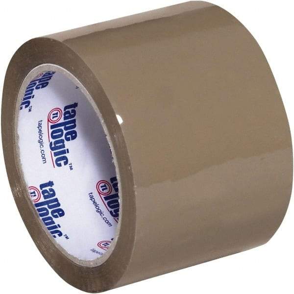 Tape Logic - 3" x 55 Yd Tan Acrylic Adhesive Packaging Tape - Polypropylene Film Backing, 2.6 mil Thick, 24.7 Lb Tensile Strength - Best Tool & Supply