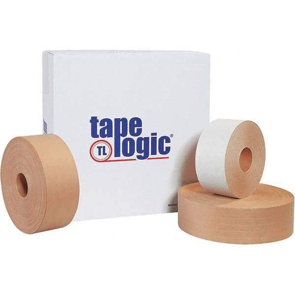 Tape Logic - 3" x 200 Yd Kraft Water Activated Adhesive Packaging Tape - Paper Backing, 5 mil Thick - Best Tool & Supply