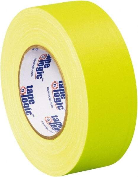 Tape Logic - 2" x 50 Yds Fluorescent Yellow Gaffers Tape - 11 mil, Rubber Adhesive - Best Tool & Supply