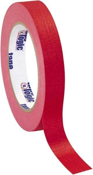 Tape Logic - 3/4" Wide x 60 Yd Long Red Crepe Paper Masking Tape - 4.9 mil Thick - Best Tool & Supply