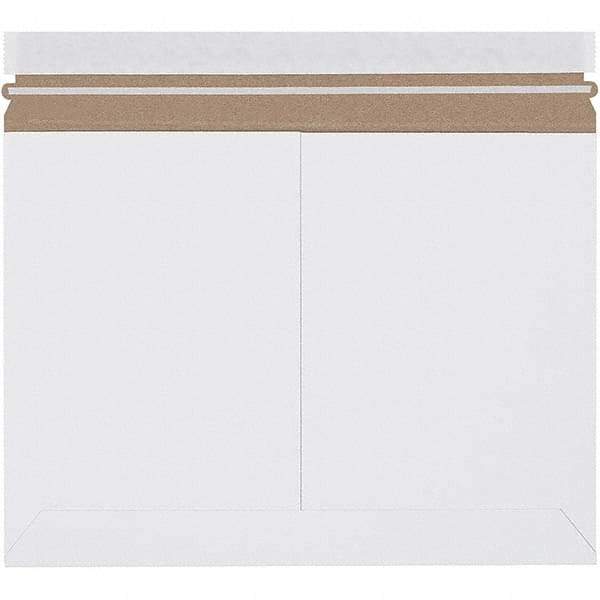 Made in USA - 9-3/4" Long x 12-1/4" Wide Peel-Off Self-Seal Flat Mailer - White - Best Tool & Supply