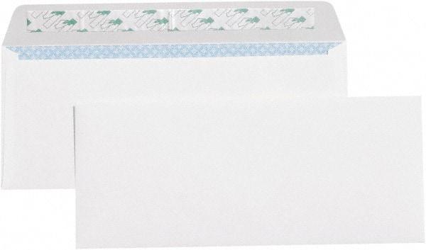 Made in USA - 9-1/2" Long x 4-1/8" Wide Peel-Off Self-Seal Plain White Envelope - White - Best Tool & Supply