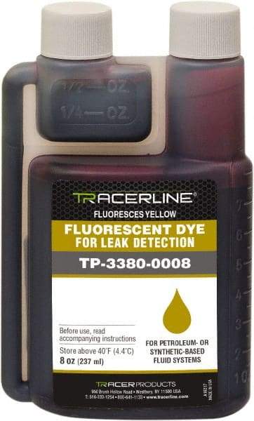 Spectroline - 8 oz Bottle Yellow Automotive Leak Detection Dye - For Engine Oil (Gasoline & Diesel), Power Steering, Automatic Transmission, Fuel (Gasoline & Diesel), Hydraulics - Best Tool & Supply