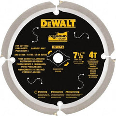 DeWALT - 7-1/4" Diam, 15.88mm Arbor Hole Diam, 16 Tooth Wet & Dry Cut Saw Blade - Steel, Smooth Action, Standard Round Arbor - Best Tool & Supply