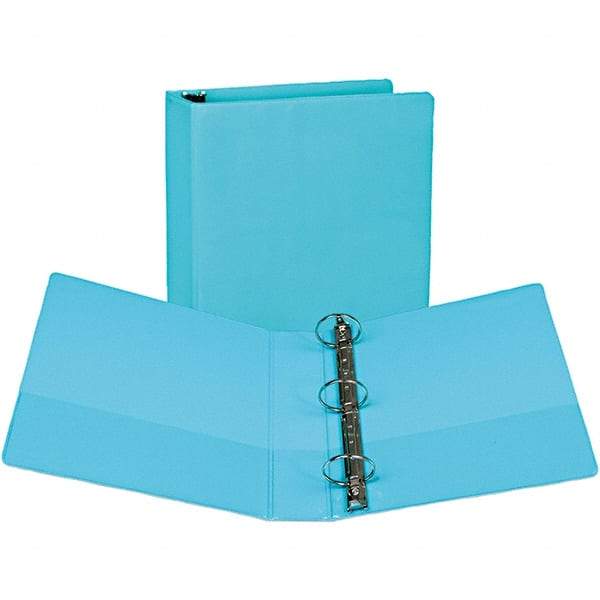 Samsill - 400 Sheet Capacity, 8-1/2 x 11", View Ring Binder - Vinyl Covered Chipboard, Turquoise - Best Tool & Supply