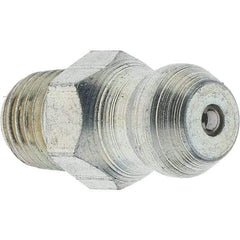 Samchully - Straight Head Angle, M6x0.75 Metric Stainless Steel Standard Grease Fitting - 7mm Hex - Best Tool & Supply