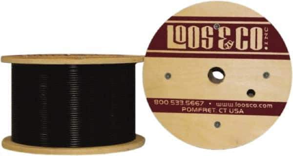 Loos & Co. - 1/16" x 3/64" Diam, Steel Wire Rope - 270 Lb Breaking Strength, 7 x 7, Nylon Coating - Best Tool & Supply