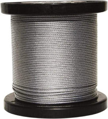 Loos & Co. - 1/4" x 3/16" Diam, Steel Wire Rope - 3,700 Lb Breaking Strength, 7 x 19, Vinyl Coating - Best Tool & Supply