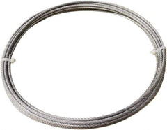 Loos & Co. - 1/8" x 3/32" Diam, Galvanized Steel Wire Rope - 920 Lb Breaking Strength, 7 x 7, Vinyl Coating - Best Tool & Supply