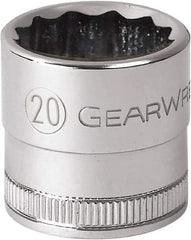 GearWrench - 1/2" Drive, Standard Hand Socket - 12 Points, 1-31/32" OAL, Alloy Steel, Chrome Finish - Best Tool & Supply