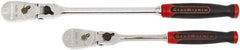 GearWrench - 1/4" & 3/8" Drive Pear Head Ratchet Set - Full Polish Chrome Finish, 8.23" & 13.63" OAL, 84 Gear Teeth, Cushion Grip Handle, Flex Head - Best Tool & Supply