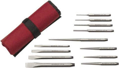 GearWrench - 12 Piece Center Punch, Cold Chisel, Starter & Long Taper Punch Set - 1/4 to 5/8" Chisel, 3/8 to 1/2" Punch, Hex Shank - Best Tool & Supply