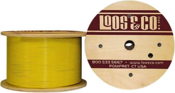 Loos & Co. - 3/16" x 1/8" Diam, Galvanized Steel Wire Rope - 2,000 Lb Breaking Strength, 7 x 19, Vinyl Coating - Best Tool & Supply