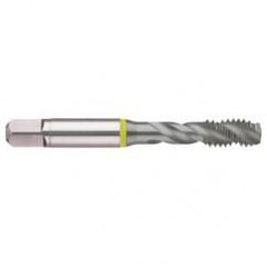 M18x2.5 6H 4-Flute Cobalt Yellow Ring Semi-Bottoming 40 degree Spiral Flute Tap-MolyGlide - Best Tool & Supply