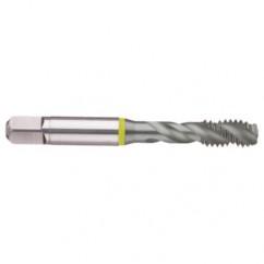 3/4-16 2B 4-Flute Cobalt Yellow Ring Semi-Bottoming 40 degree Spiral Flute Tap-MolyGlide - Best Tool & Supply