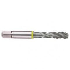 7/8-14 2B 4-Flute Cobalt Yellow Ring Semi-Bottoming 40 degree Spiral Flute Tap-MolyGlide - Best Tool & Supply