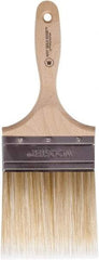 Wooster Brush - 4" Flat Polyester Wall Brush - 3-15/16" Bristle Length, 5-3/8" Wood Beavertail Handle - Best Tool & Supply