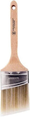 Wooster Brush - 3" Oval/Angle Polyester Angular Brush - 2-15/16" Bristle Length, 6-5/8" Wood Fluted Handle - Best Tool & Supply