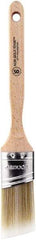 Wooster Brush - 1-1/2" Oval/Angle Polyester Angular Brush - 2-7/16" Bristle Length, 6-1/8" Wood Fluted Handle - Best Tool & Supply
