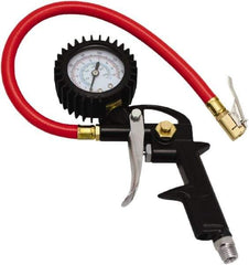 Milton - 0 to 150 psi Dial Easy-Clip Tire Pressure Gauge - 13' Hose Length, 2 psi Resolution - Best Tool & Supply