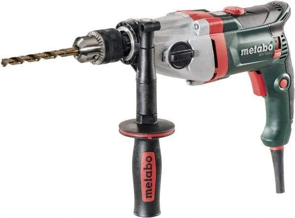 Metabo - 1/2" Keyed Chuck, 0 to 1,000/0 to 3,100 RPM, Pistol Grip Handle Electric Drill - 9.6 Amps, 120 Volts, Reversible - Best Tool & Supply