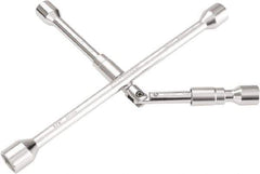 OEM Tools - 14" Long Cross Shaped Lug Nut Wrench Tire Iron - Folding, 11/16, 3/4, 13/16, 7/8" Hex, 17, 19, 21, 22mm - Best Tool & Supply