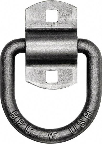 Buyers Products - Steel D-Ring with 2-Hole Mounting Bracket - 3-1/2" Long, Gray, For Use with Cargo Control - Best Tool & Supply